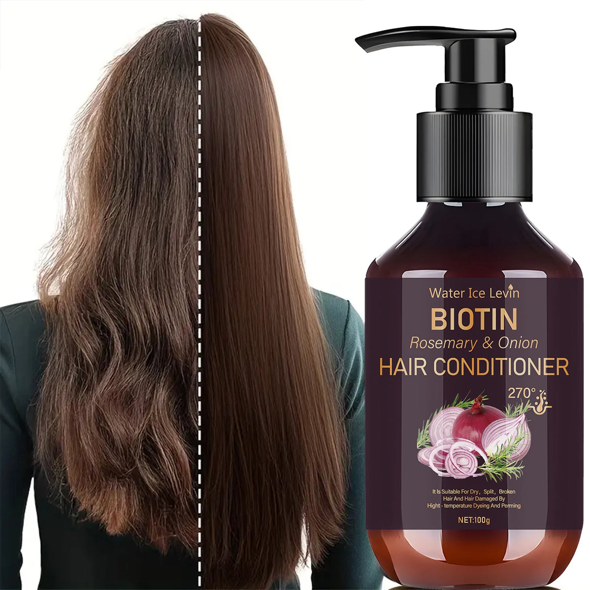 Biotin & Onion Hair Conditioner 100g, for Dry & Damaged Hair Repair, with Rosemary & Collagen, Deep Nourishing, Fast Shipping