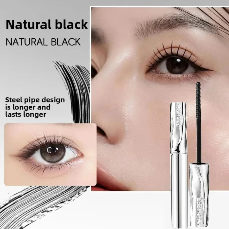 Steel Tube Mascara Silk Fiber Ultra-Fine Spiral Brush Black Waterproof Lasting Curling Fast Dry Eyelash Extensions Eyes Makeup