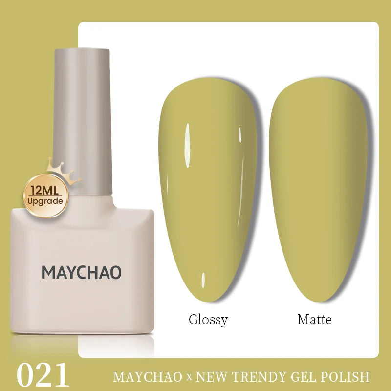 MAYCHAO 12ml Gel Nail Polish Set Professional Salon Nail Art Gels Varnish UV LED Semi Permanent Nail Lacquer Nail Supplies