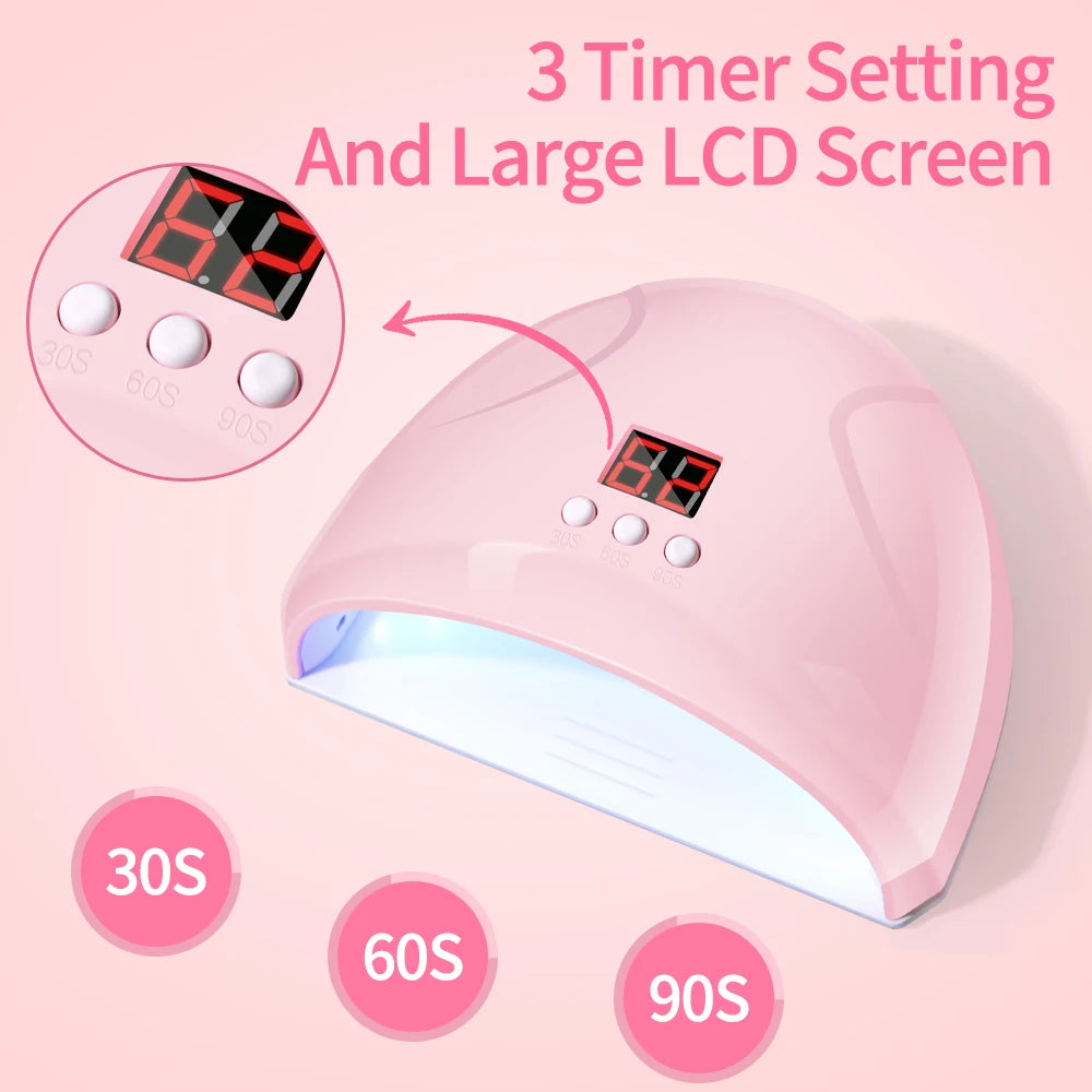 LULAA Portable Nail Lamp Professional Fast Curing Nail Dryer UV LED Nail Light for Acrylic Nails Gel Polish Travel Home