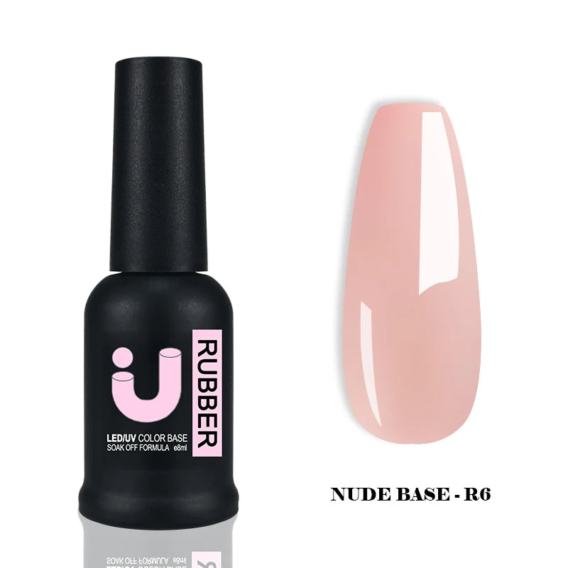 UNO JYJ Nude Rubber Base Gel Polish Semi-permanent Nail Polish UV Varnish Manicure Natural Nail Base Coat 7 Colors Basis Gellac