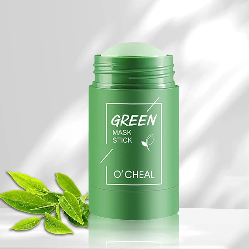 Ocheal Mask Green Tea Bamboo Charcoal Solid Facial Mask Cleansing Stick Deep Cleansing Pores, Removes Blackheads, Controls Oil, Moisturizes and Hydrates, Smear-On Mud Mask for Men and Women