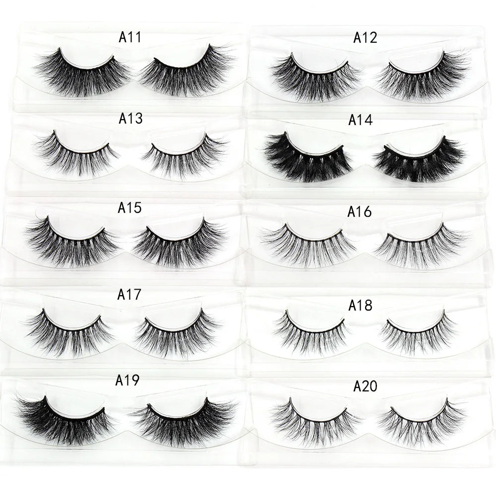 AMAOLASH Mink False Eyelashes 3D Mink Lashes Handmade Glamorous Strip Lashes Volume Fake Eyelashes Natural Long Eye Lashes A10