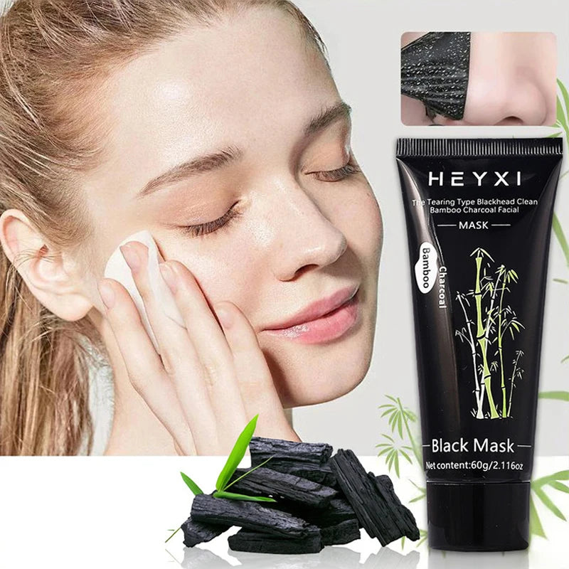 Bamboo Charcoal Tear Off Facial Mask, Clean Skin, Cool and Control Oil, Replenish Water and Moisturize, Make Skin Cleaner