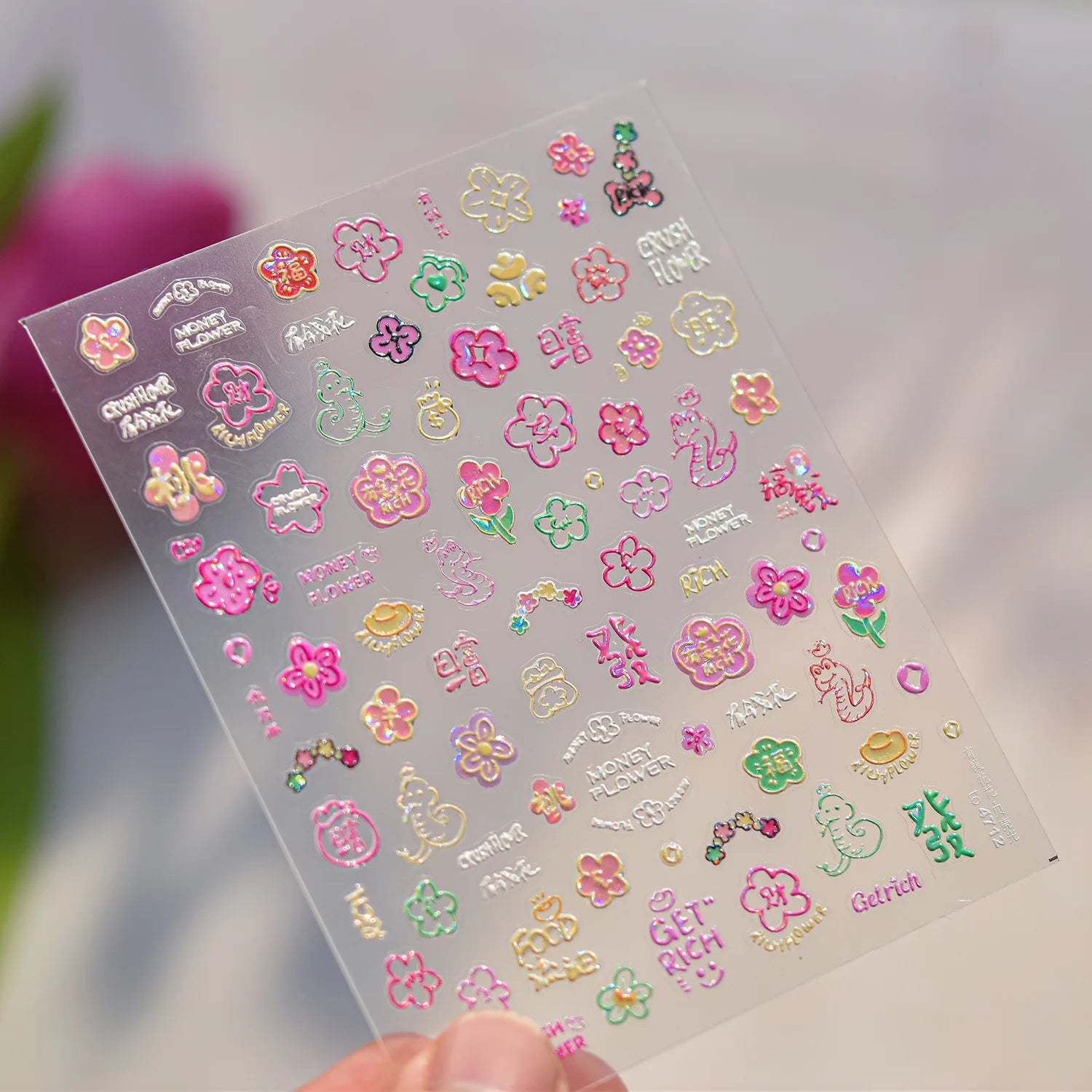 Golden Lucky Cat Nail Art Decorations Stickers Good Luck Gong Xi Fa Cai 5D Self Adhesive Nail Decals Wholesale Dropshipping