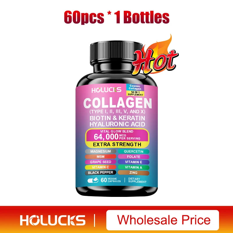 Organic Collagen Capsules Biotin Keratin Skin Care Product Booster-Skin Nail,Hair Care,Anti Aging,Whiteningand Joint Supplement
