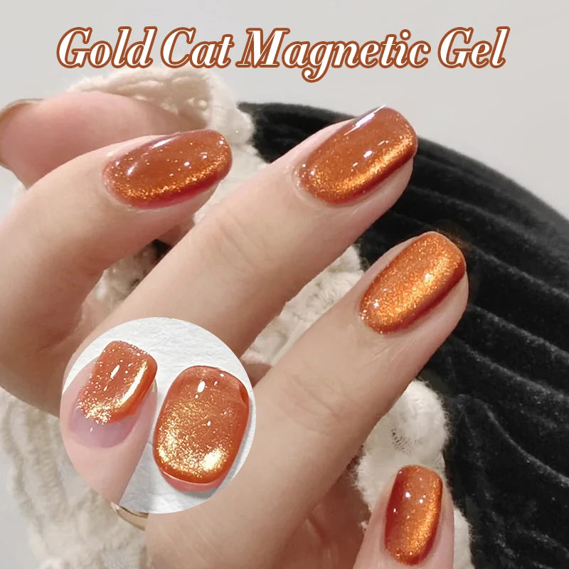 BORN PRETTY 10ml Rose Gold Cat Magnetic Gel Polish Pink Orange Soak Off UV LED Varnis Semi Permanent for Nail Art Design at Home
