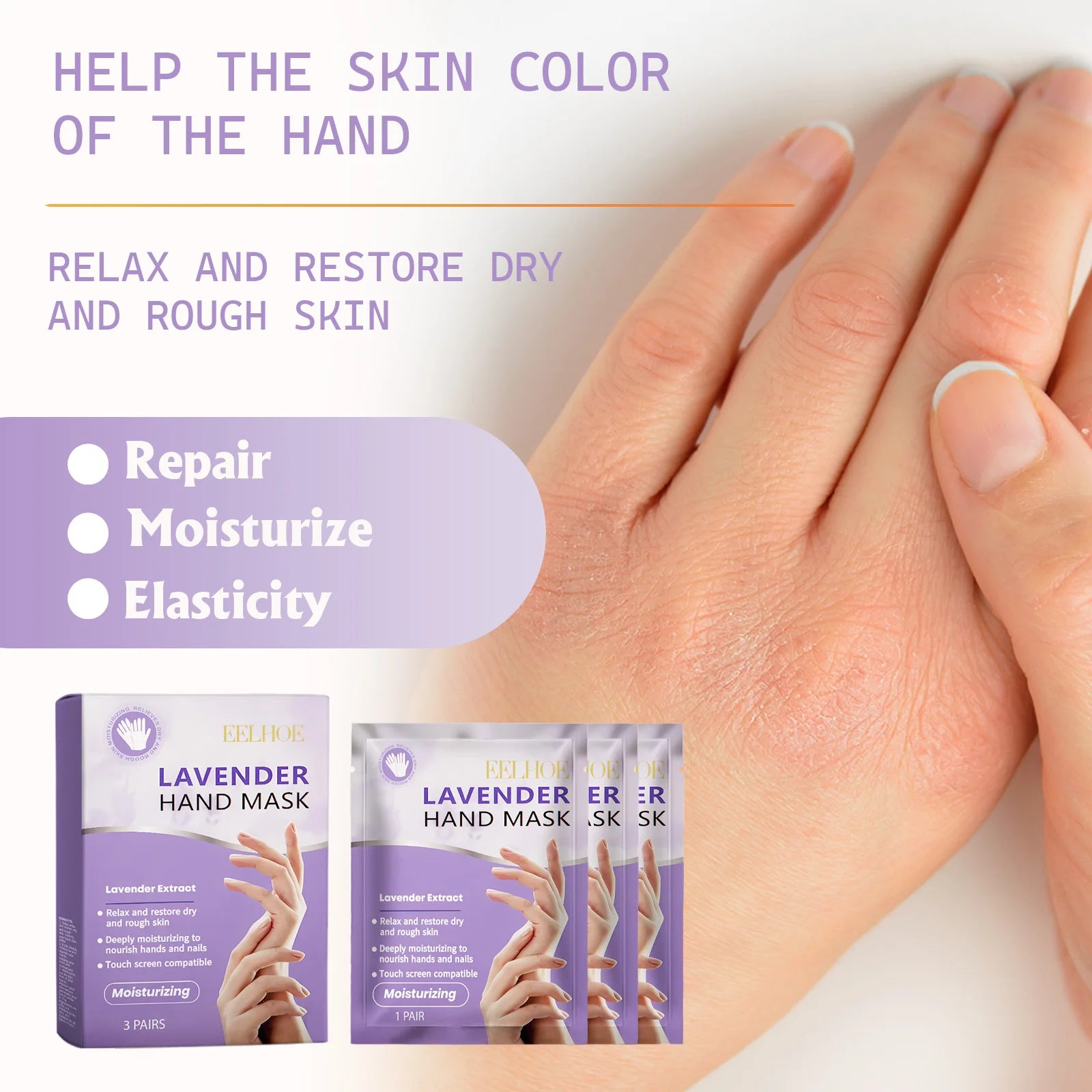 Hydrating Niacinamide Hand Mask - Deep Moisturizer for Dry Rough Hands, Long-Lasting Brightening & Smoothing Hand Care