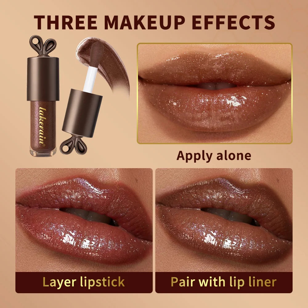Long lasting Moisturizing Lip Gloss with Bunny Keychain Lip Stain LIPPY BUNNY Plump Lips Chocolate Glow Cosmetics Makeup