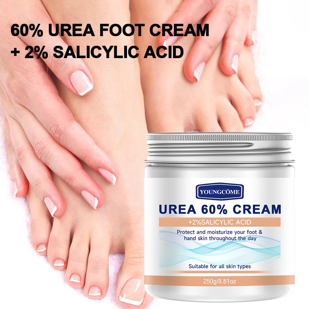 2Pcs 60% Urea Cream + 2% Salicylic Acid Moisturizing Foot Care Cream Can Moisturize Your Foot, Improving Dryness and Roughness