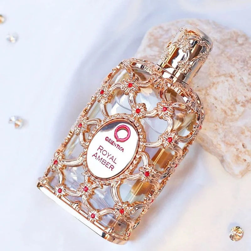 Orientica Royal Amber Eau De Parfum 80ml/2.7oz Unisex Luxury Arabic Perfume Long Lasting Amber Vanilla Woody Scent Cologne for Men Women Gift Set
