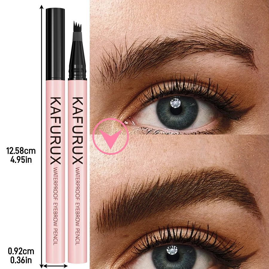 6 Colors 1PC Brown Eyebrow Pen Waterproof 4 Split Tip Black Eyebrows Pencil Liquid Eye Brow Makeup Lasting Cosmetic for Gifts