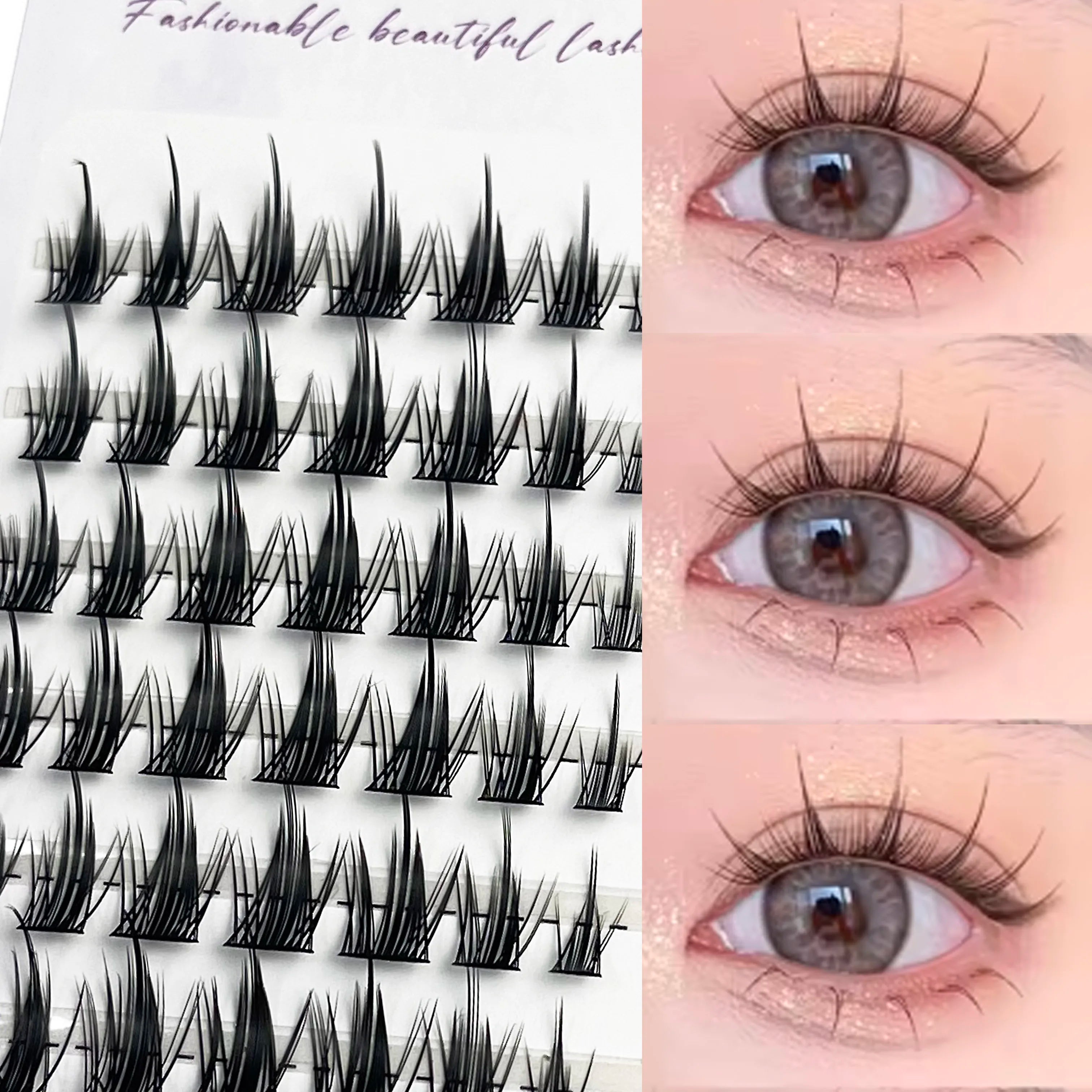 1 Box/120 Bunches segmented Fish Tail Eyelashes Individual Eyelash Cluster Natural Eyelash Extension False Lashes Makeup Tool