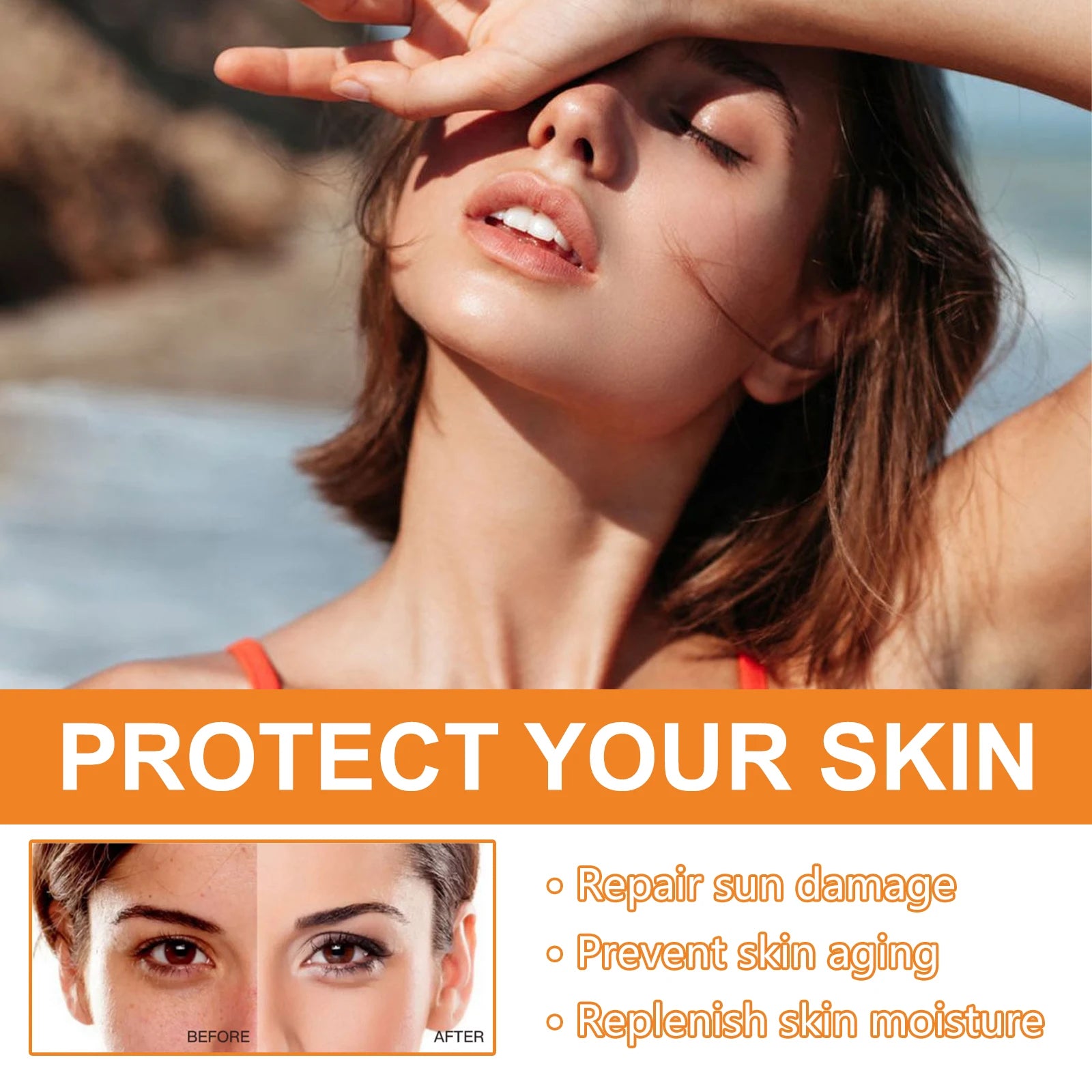 Face & Body Sunscreen Non-Greasy SPF 100+ Facial Sunblock UVA & UVB Protection Sunblocking Cream Anti Aging for Summer Beach