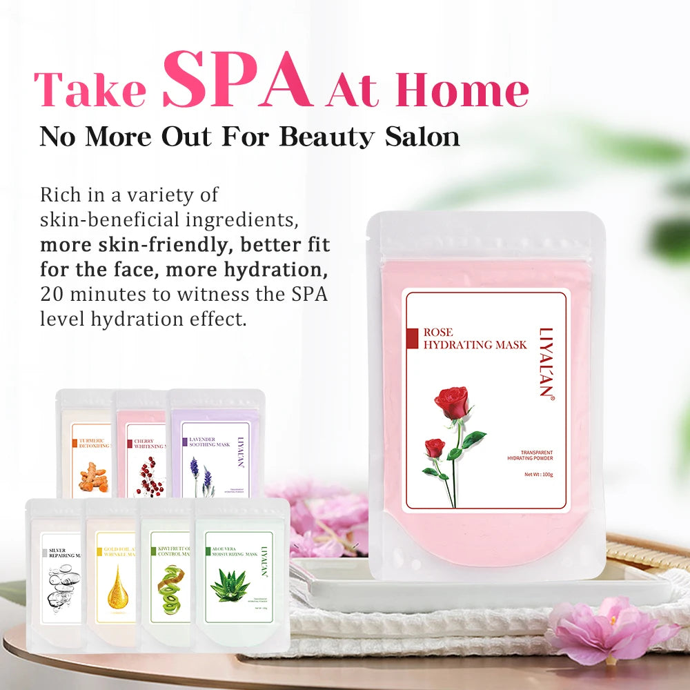 Rose Petal Face Jelly Mask Powder Skin Brightening Lighten Blackheads Remove Clean Pores Peel Off Mask SPA Facial Skin Care