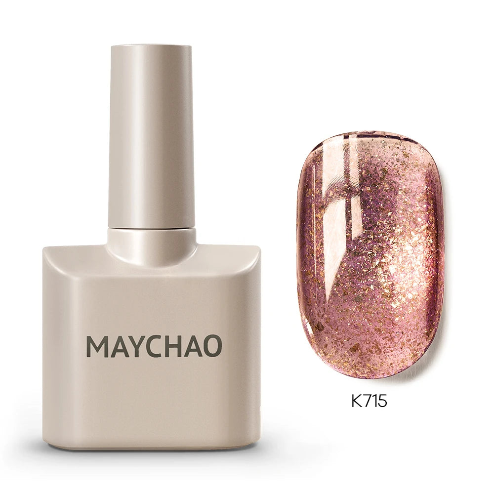 MAYCHAO Cherry Red Gel Nail Polish 12ml Glossy Semi Permanent Soak Off UV LED Frosted Gel Nails Base Painting Varnish