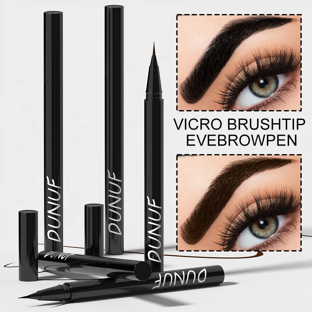 DUNUF Long-lasting Liquid Eyebrow Pencil Ultra-fine Anti-stain, Waterproof and Perspiration-proof Quick Drying Eyeliner