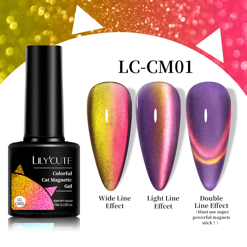 LILYCUTE 7ML Auroras Glitter Thermal Gel Nail Polish Temperature Color Changing Semi Permanent Soak Off Nail Art UV Gel Varnish