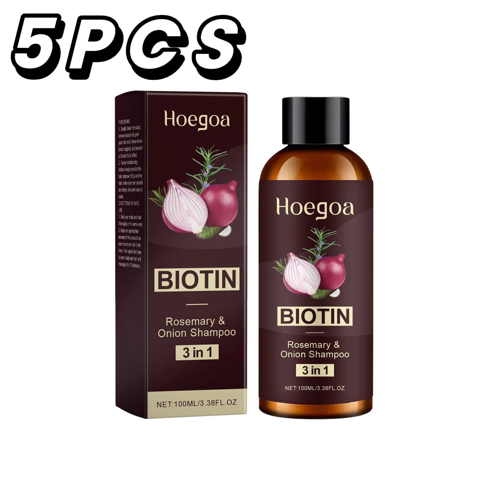 3-in-1 Red Onion Shampoo Black Seed Oil Hair Care Shampoo Hair Care Gentle Cleansing Nourish Scalp Refreshing Shampoo