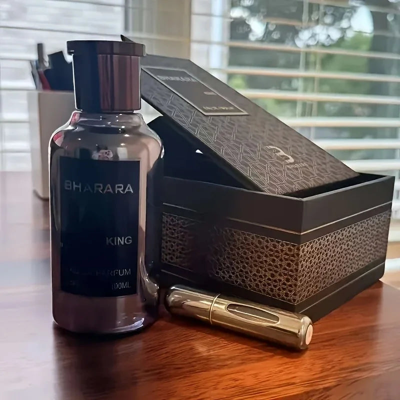 Bharara King Eau de Parfum 3.4oz/100ml Woody Spicy Fragrance for Men with Travel Spray