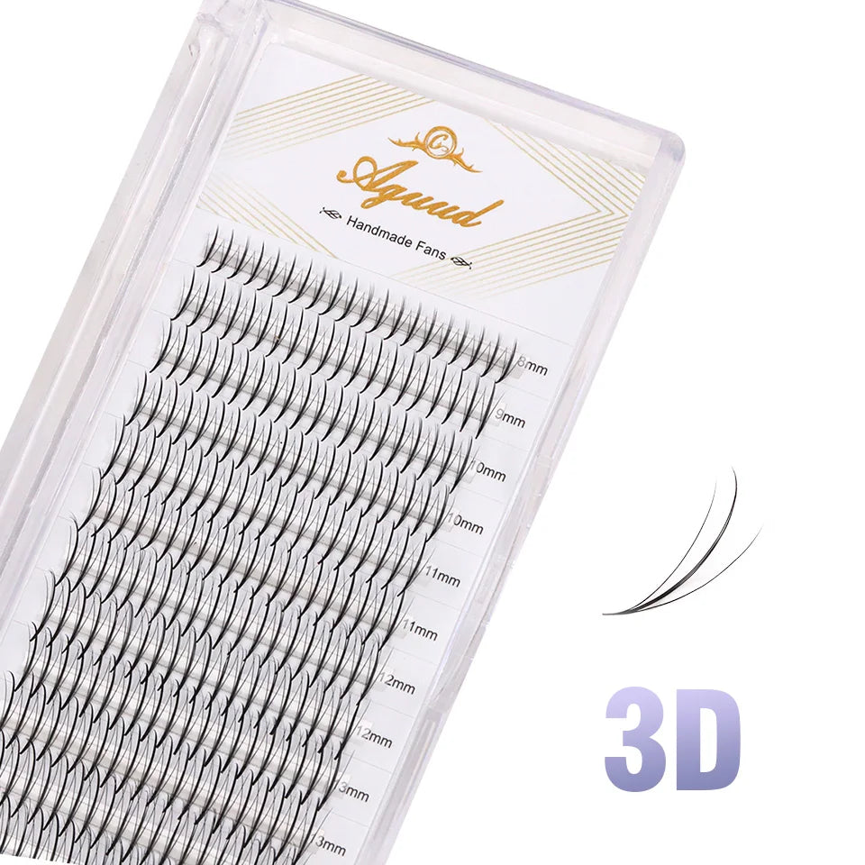 AGUUD 3D/5D/7D/9D Wispy Premade Fans Lash Extension Pointy Base Promade Spike Fans Cluster Eyelash Russian Volume Lash Extension