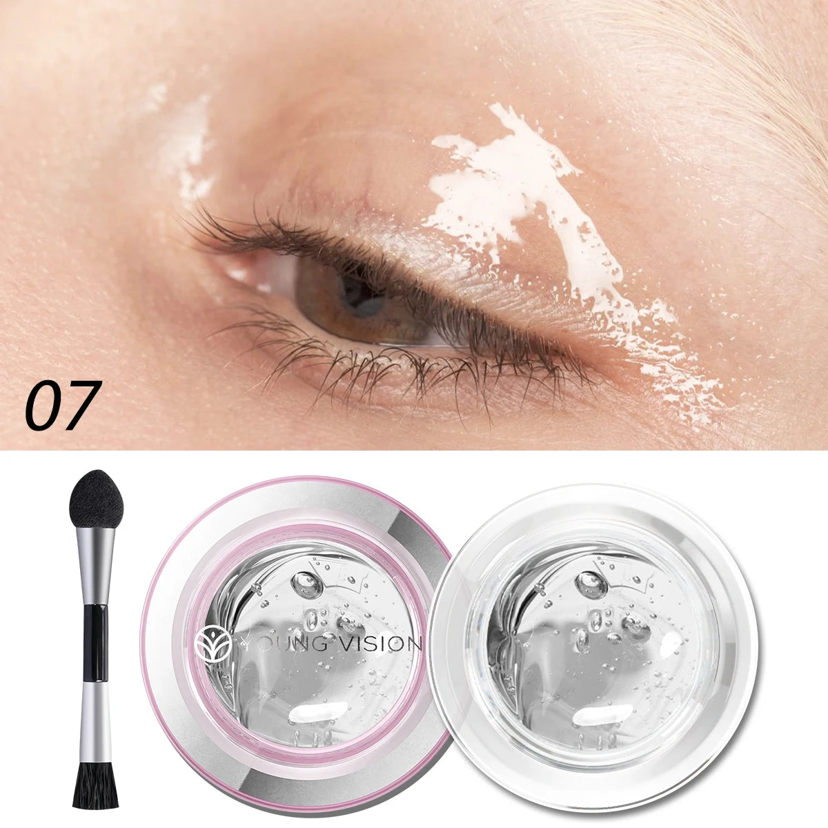 1pcs highlighter liquid eye shadow, waterproof, non-greasy, long-lasting highlight & smoky eye shadow with makeup brush,