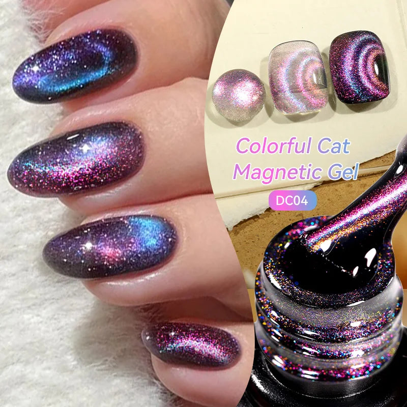 LILYCUTE 7ml Colorful Cat Magnetic Nail Gel Polish Chameleon 9D Glitter Soak Off UV LED Eye Gel Nail Art Varnish