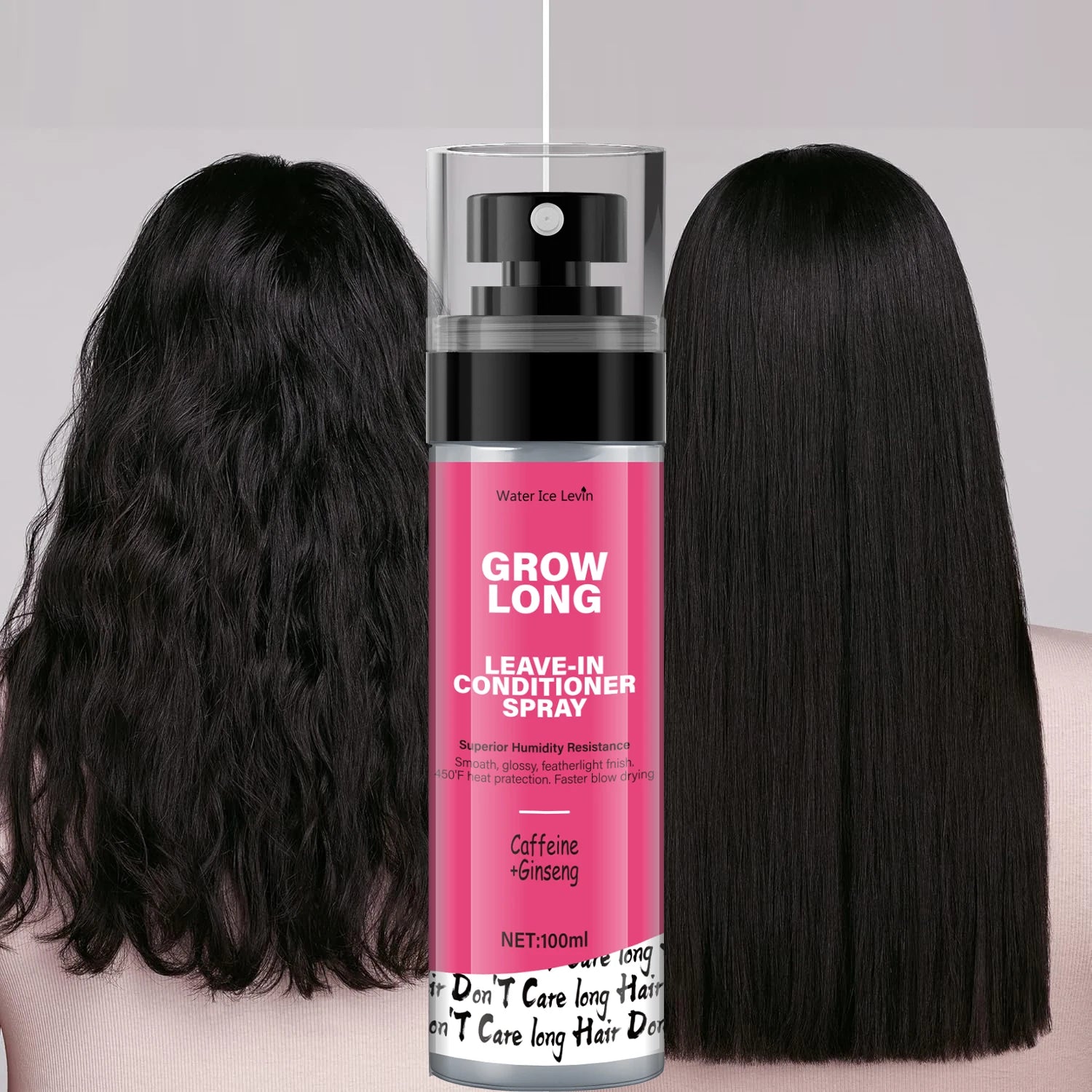 Leave-In Conditioner Spray and Smoothing Agent, Long-Lasting Biotin - Anti-Frizz Deep Conditioner for Split Ends and Breakage - with Vitamin E, Caffeine, and Ginseng, Suitable for Curly, Dry, and Damaged Hair