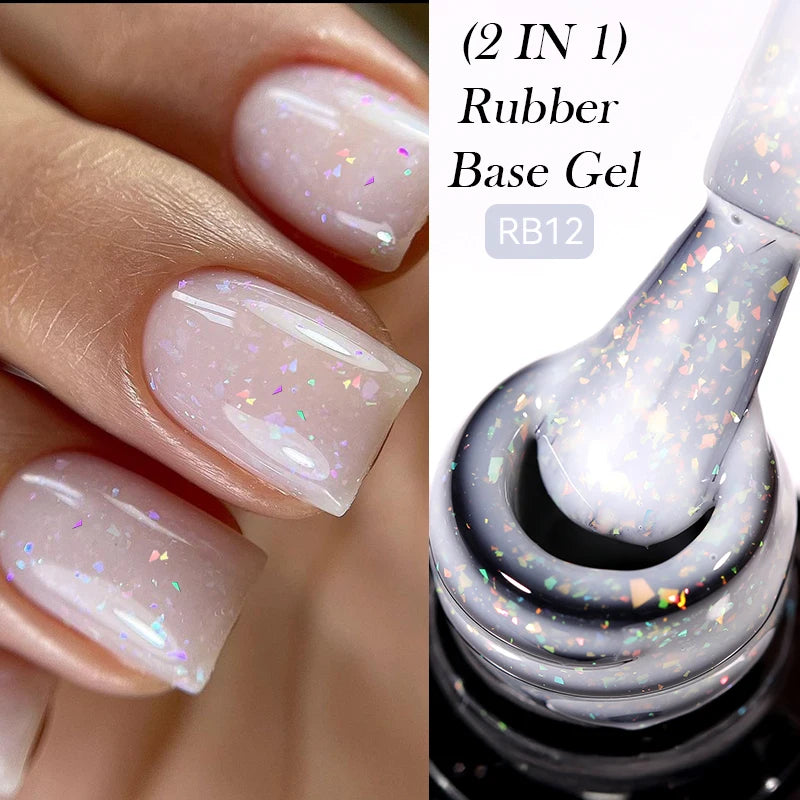 LILYCUTE 7ml Nude Jelly Rubber Base Gel Nail Polish Colorful Reinforcing Repair Thin Cracked Nails DIY Salon Manicure Color Gel