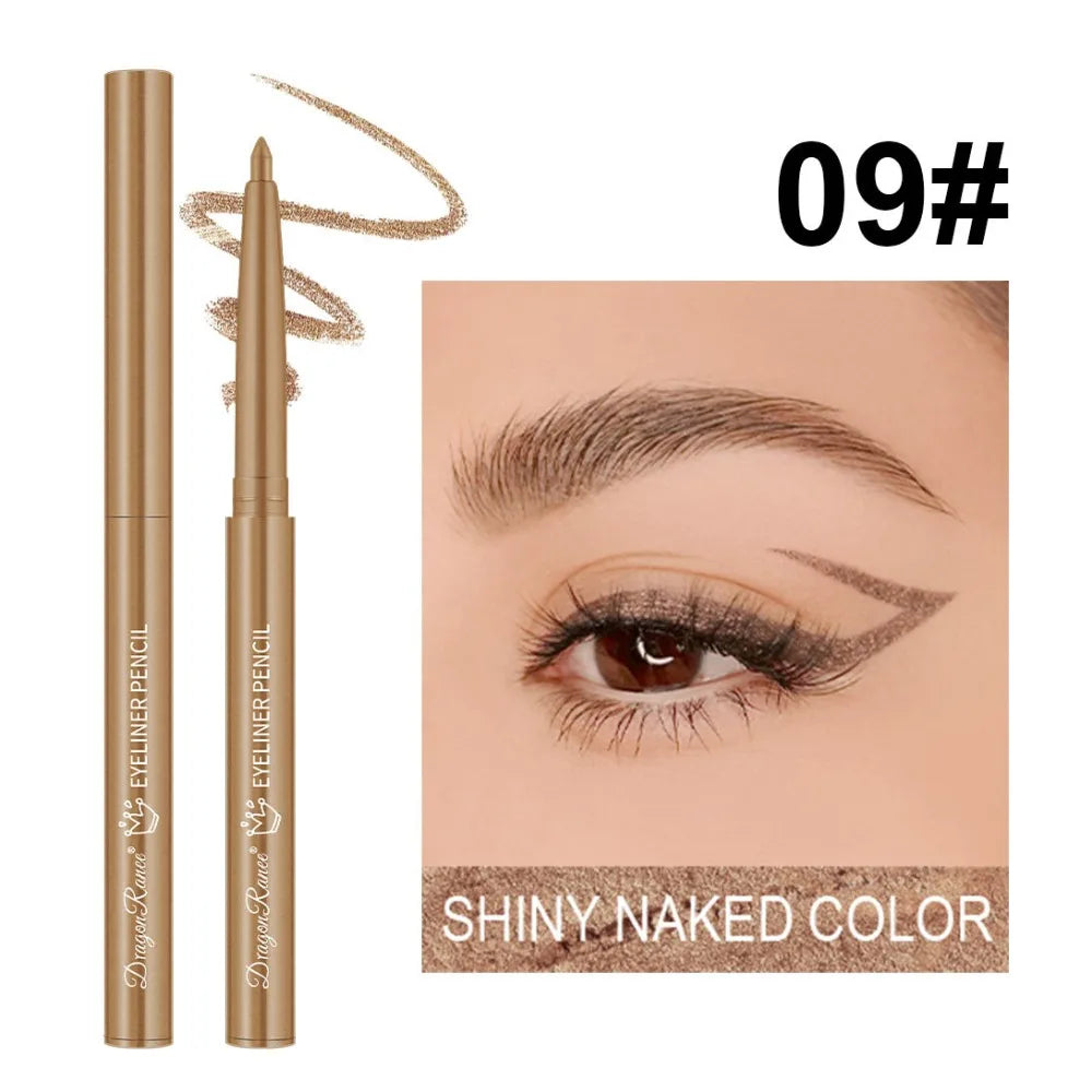1Pc Ultra-fine Matte Smooth Waterproof Green Purple Eyeliner Gel Pencil Pearlescent White Eyeliner Easy Wear Eyeliner Pen Makeup