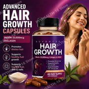 Hair Skin Nails Wellness Capsules Biotin 10000mcg Collagen MSM Herbal Blend Vitamin Blend Daily Support Women Men 120 Capsules