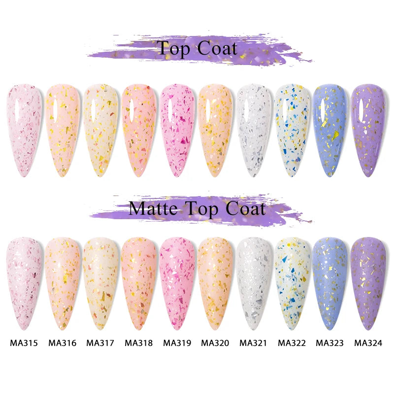 MEET ACROSS 7ml Pink Glitter Rubber Base Nail Gel Polish Sparkling Gold Foil DIY Nail Art Painting Gel Long Lasting Varnish