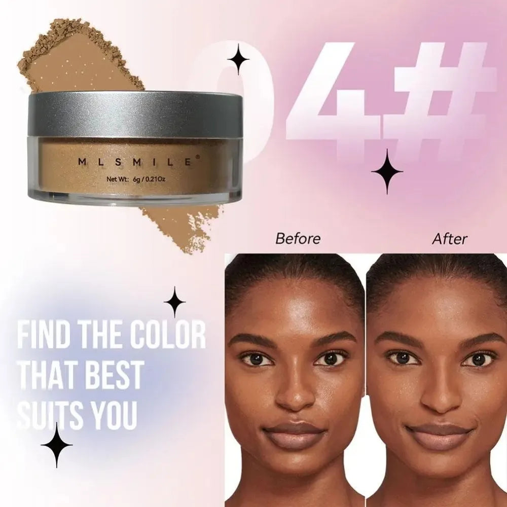 Long Lasting Glitter Setting Powder Oil Control Pearlescent Face Powder Hide Pore Natural Finish Matte Powder Concealer Setting