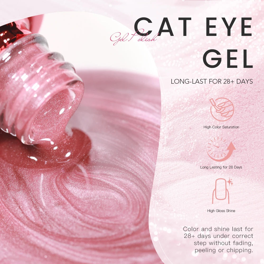 AS Colors Nude Magnetic Cat Eye Gel Nail Polish Pink UV LED Soak Off Gel Varnish Crystal Cat Eye Gel Lacquer Professional Enamel