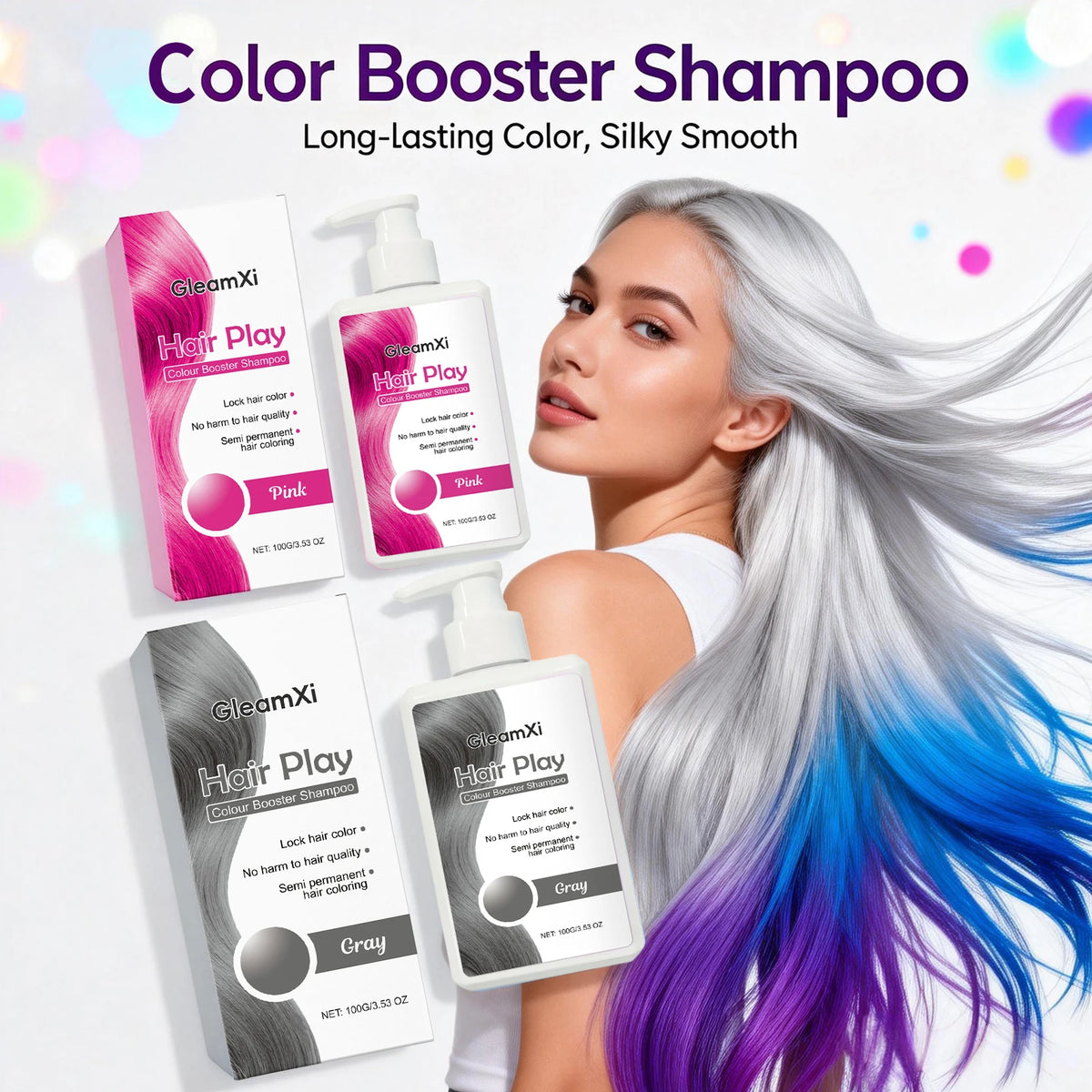 Color Booster Shampoo Lock Hair Color Enhance Semi-Permanent Colour Not Damaging Hair Non-irritating Scalp Hairdressing Shampoo