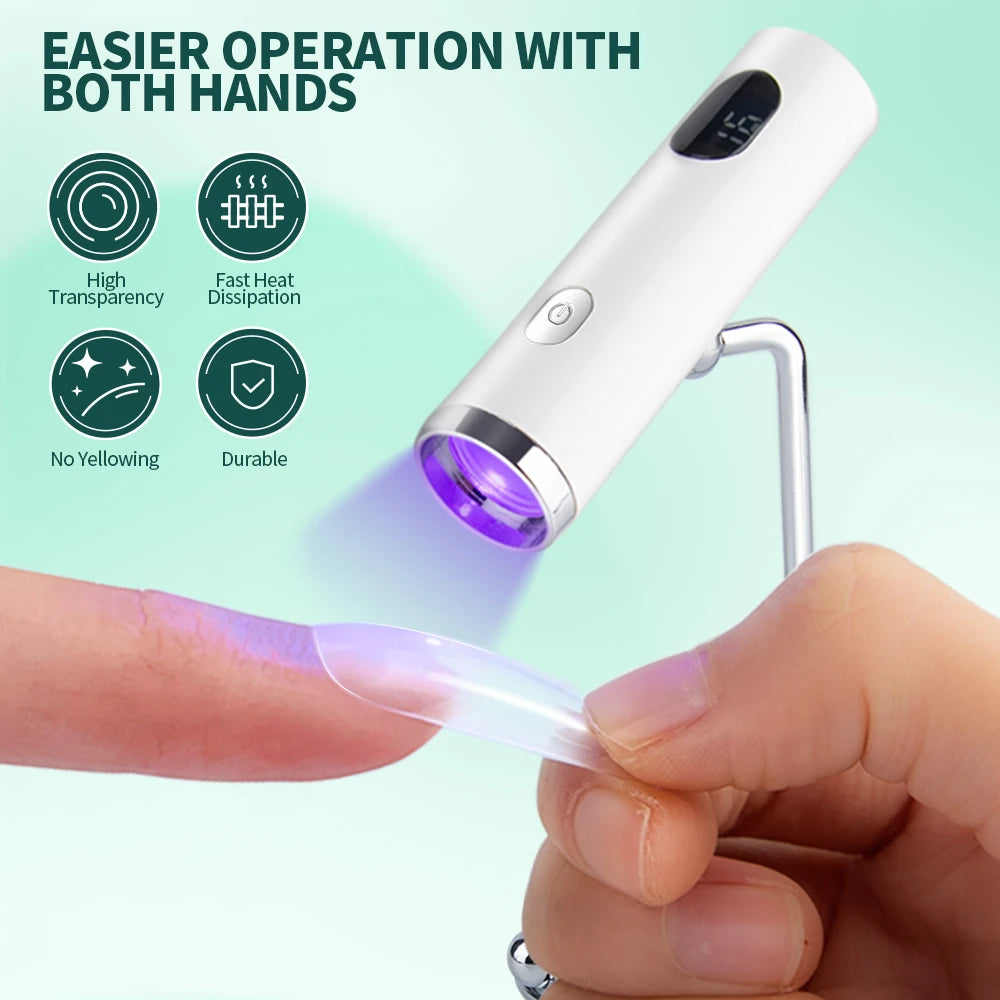 NAILPOP Portable Magnetic Pink UV Nail Lamp Handheld USB Rechargeable Gel Nails Lamp Detachable And Usable for Professional Use