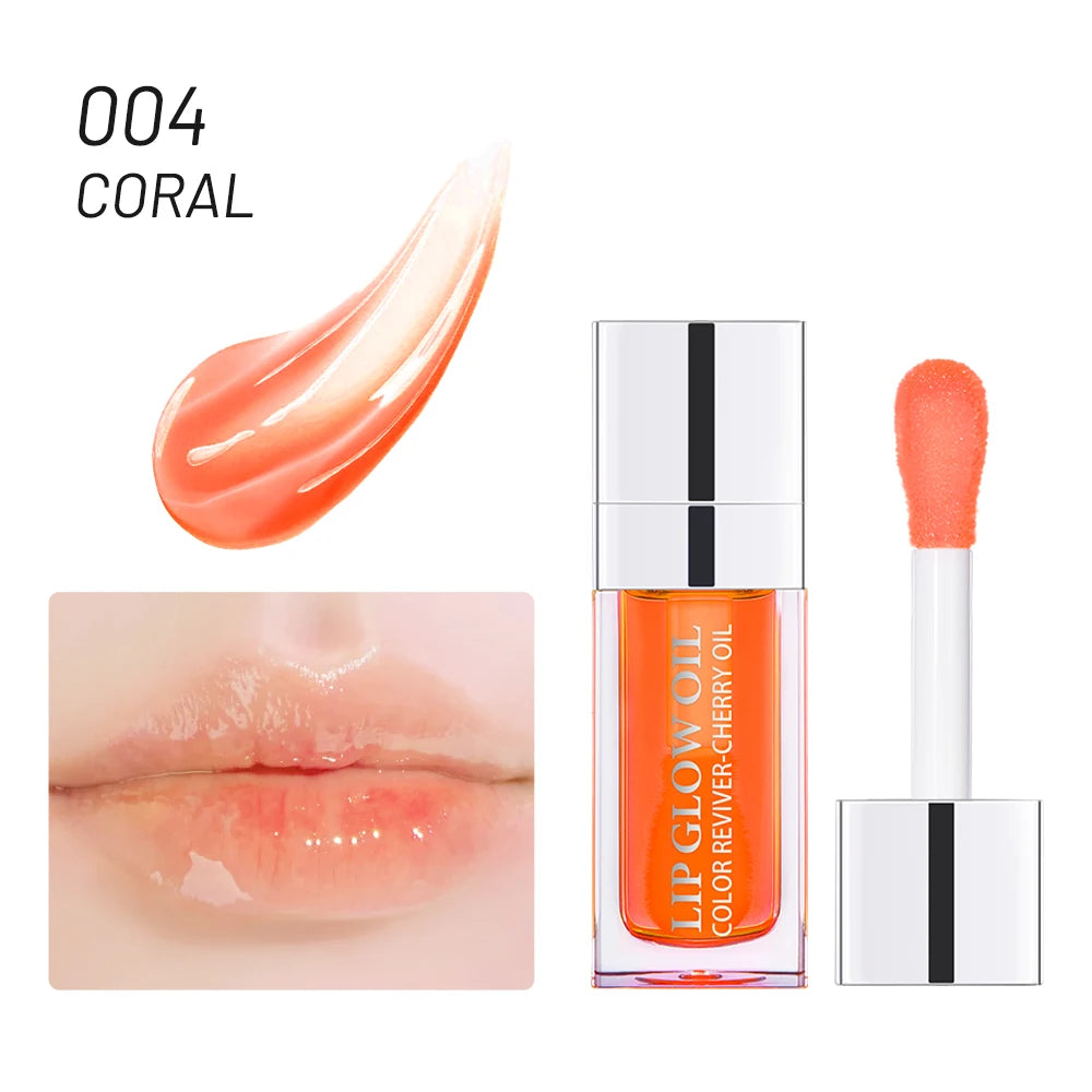 Hydrating Lip Glow Oil, Moisturizing Transparent Plumping Lip Gloss, Tinted for Lip Care and Dry Lip,Ideal Gift For Mother's Day