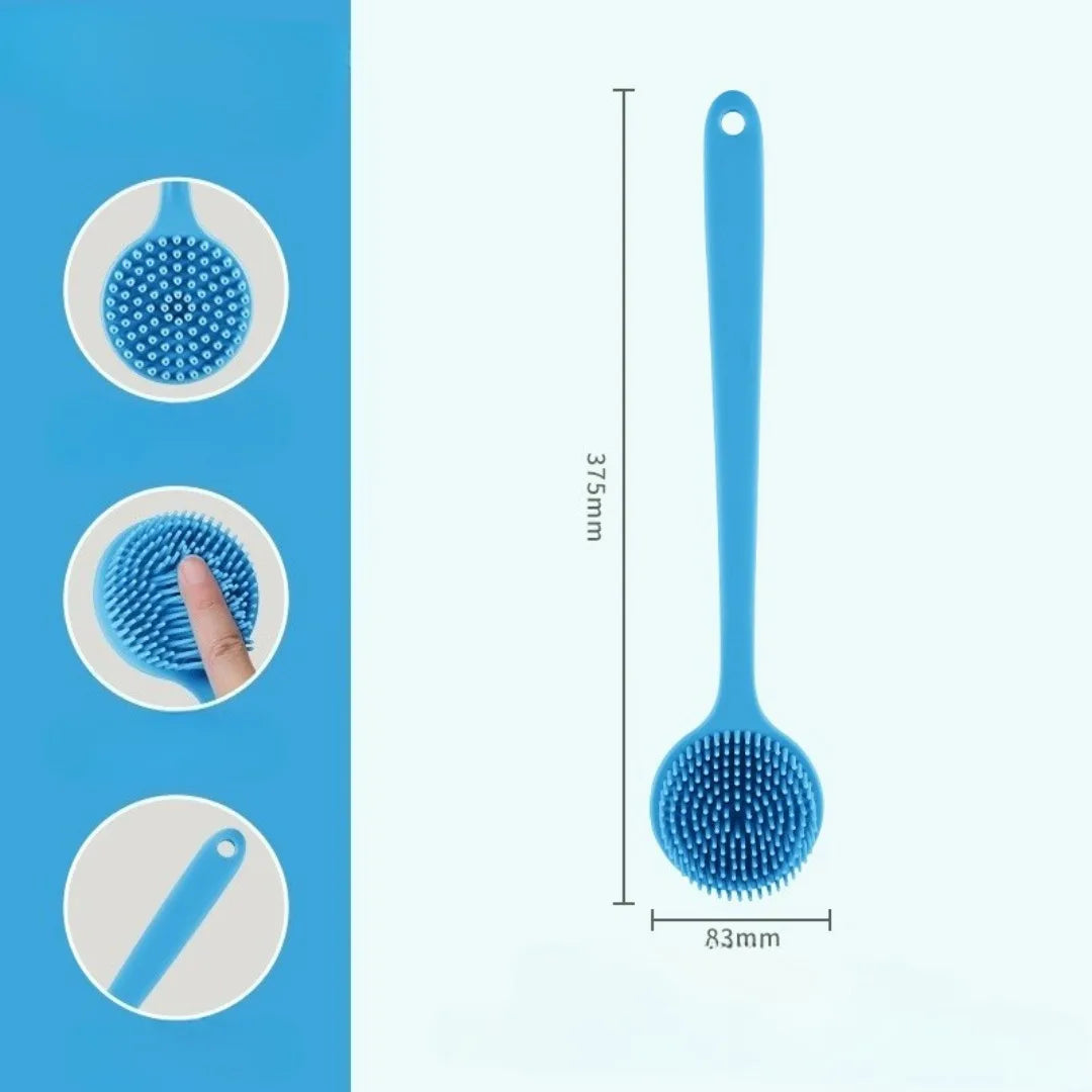 Soft Silicone Body Scrubber Back Brush Bath Shower Brush with Handle Exfoliating Back Scrub Skin Massager Body Care Bath Supplie