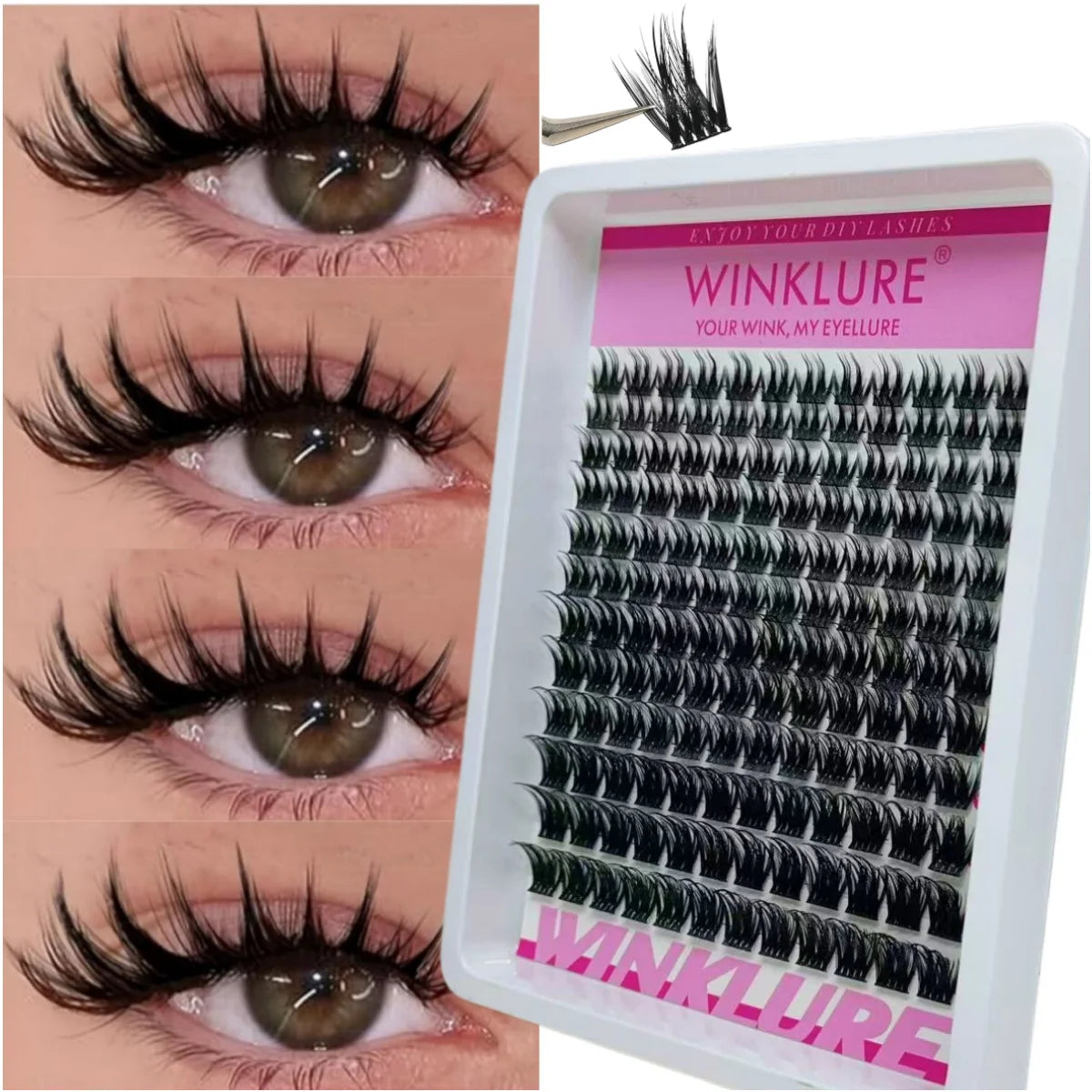 WINKLURE Manga Lash Clusters Spiky Eyelash Clusters Natural Lash Extensions Wispy Lashes Clusters Anmie Style Individual Lashes