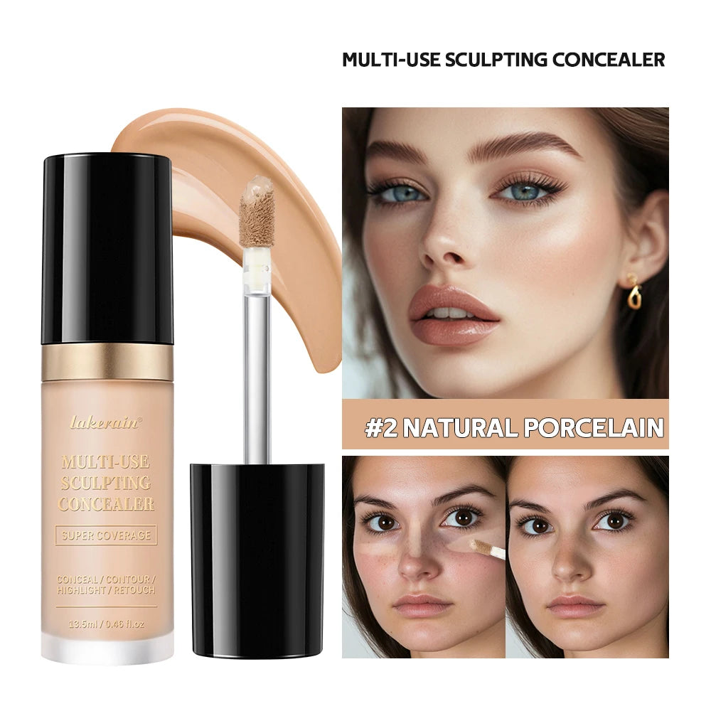 Foundation Coverage Concealer Multi-Use Cream Oil Free Long Lasting Hydrating Cover Contour Highlight and Retouch Face Makeup