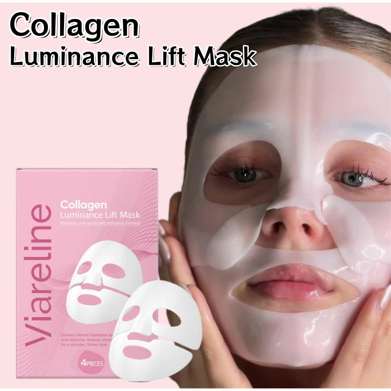 Korean Sheet Mask Collagen Overnight Facial Mask Moisturizing Grape Seed Oil Nourishing Skincare Mask Soft Smooth Skin Revitaliz