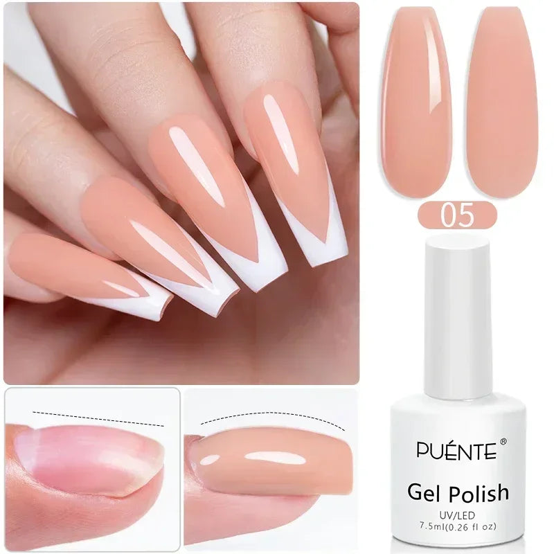 PUENTE 5ml Flower Fairy Gel Nail Polish Pink Blue Purple Natural Dried Flowers Gel For Nail Art Soak Off UV Varnish For Manicure