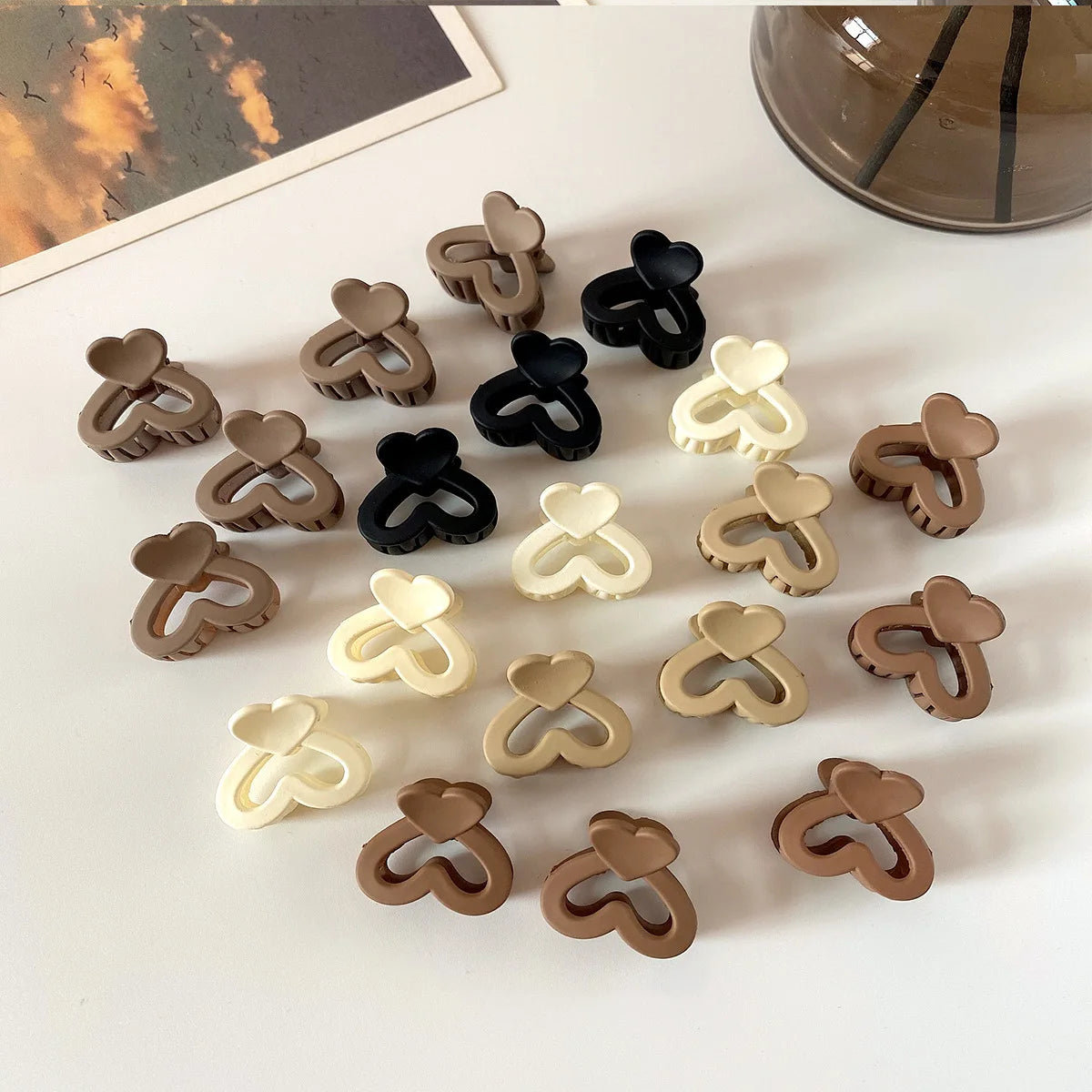 10Pcs/set Small Flower Hair Claw Clips for Women Girls Matte Rectange Jaw Clips Semicircle Barrettes for Thin Hair