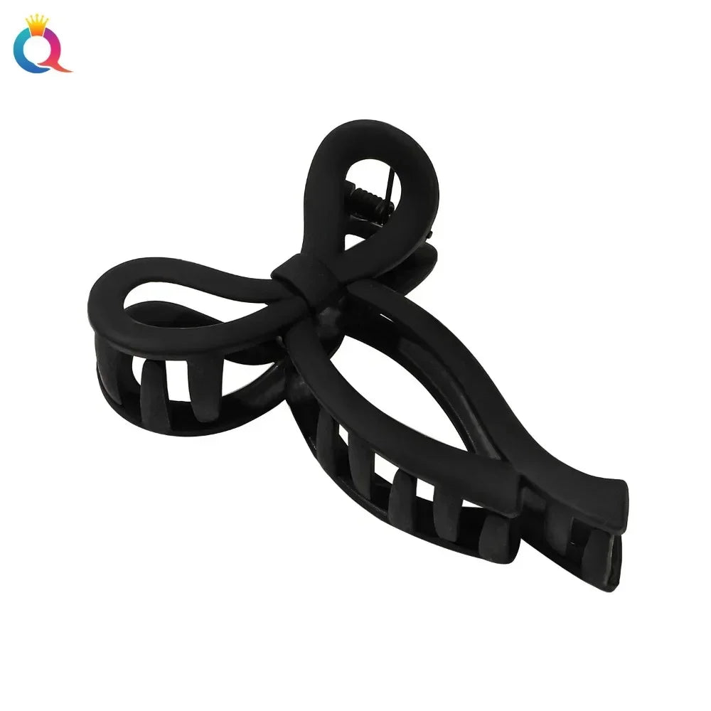 Bow Matte Large Hair Claw Crab Ponytail Acrylic Bowknot Hair Clips Hairpins Girls Barrettes Headbands Hair Accessories