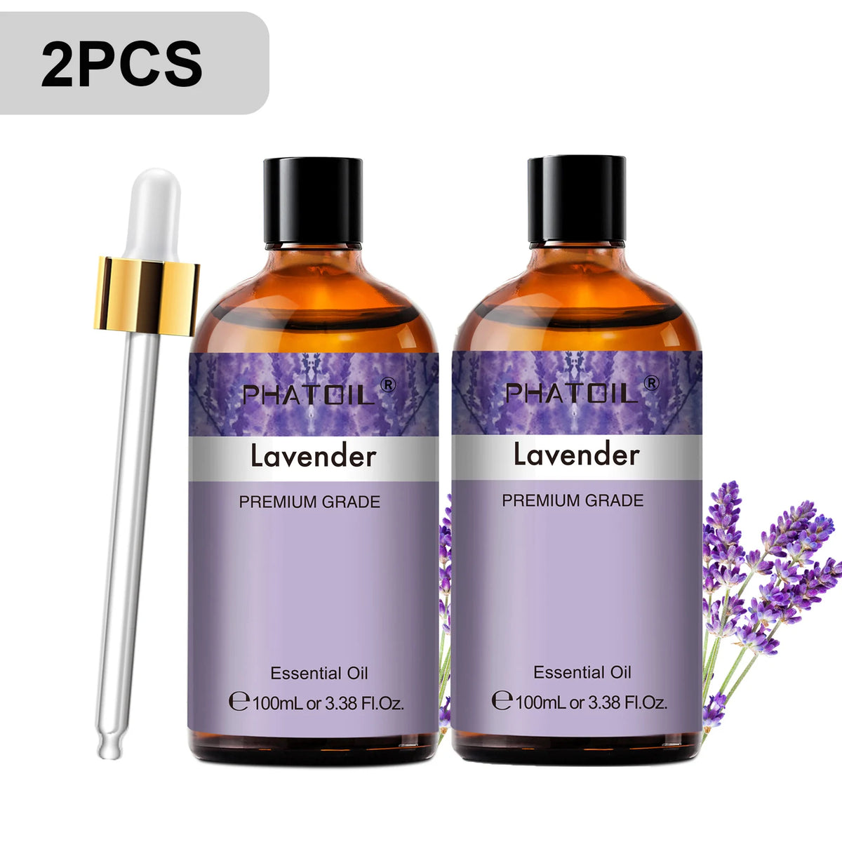 PHATOIL 100ml Premium Essential Oil Sandalwood Lavender Eucalyptus Peppermint Lemongrass Vanilla Aromatherapy Essential Oils