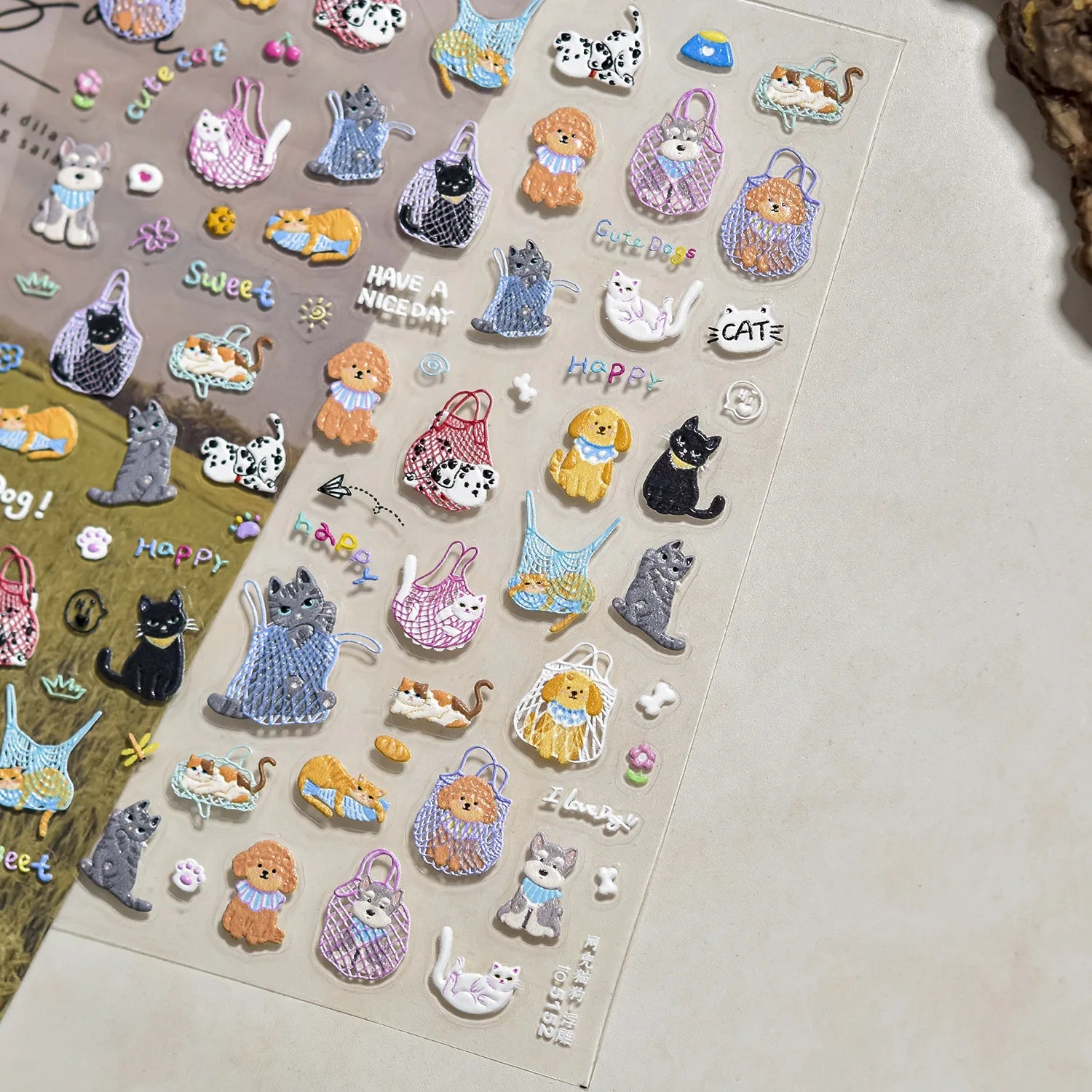 1pcs 5D Japanese Kawaii Nail Art Stickers Cute Rabbit Dog Slider Nail Decorations Decals Self-Adhesive Manicure Accessories DIY