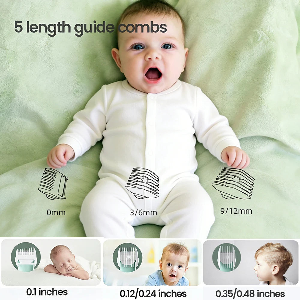 Baby Hair Clipper Quiet Electric Rechargeable Kids Trimmer for Children Grooming Shaver Haircut Machine Ceramic Blade Waterproof