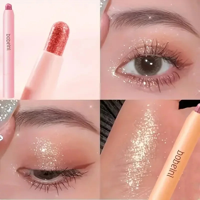 Double-ended Glitter Eye Shadow Stick Waterproof Pearlescent Champagne Gold Eyeshadow Pallete Pen Shimmer Cosmetics Makeup Tool