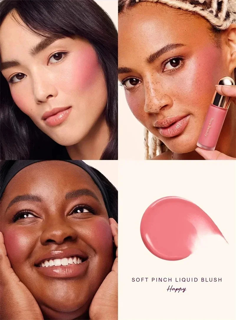 Rare Beauty Rose Neutral Mauve Blush Powder Portable Makeup Liquid Blush Moisturizing Dual-use Waterproof Lip Gloss Plump Smooth