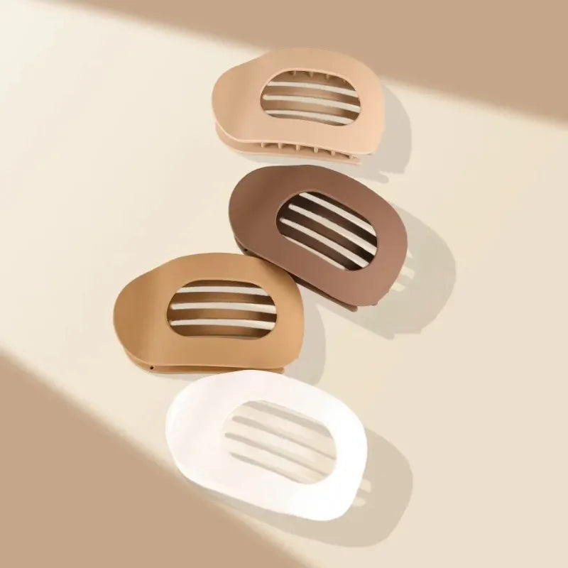 Leopard Matte Oval Hair Claw Clip for Women Fashion Curved Flat Acrylic Barrettes Styling Hair Accessories